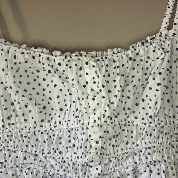 J Crew Cinched-Waist Cotton Poplin Tank Top in Dot Size XL - Picture 6 of 7